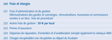 frais et charges article declaration 2044 actualites